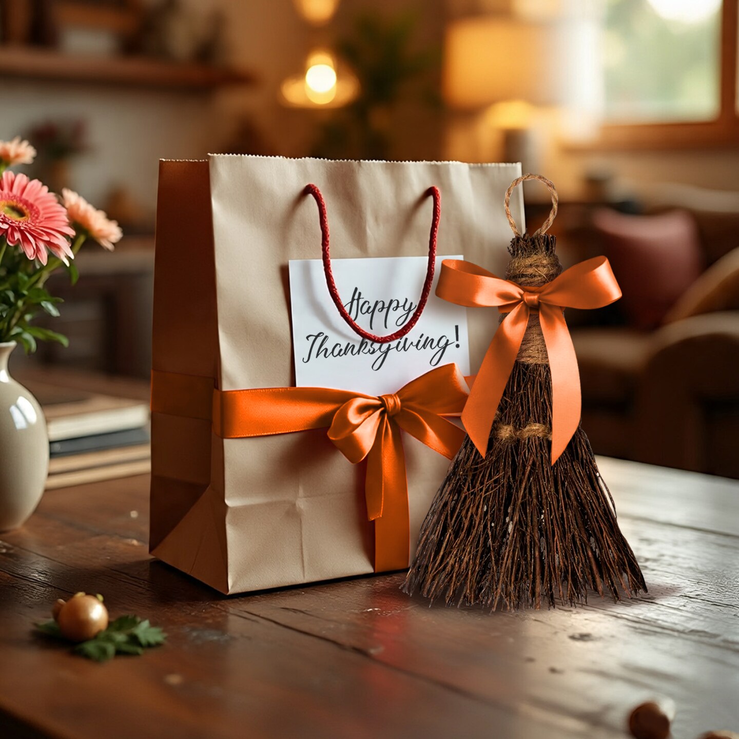Cinnamon Broom 6&#x22; - Cinnamon Broomstick Scented 1 Pack -Mini Broom - Witches Broom Cinnamon Broomstick Decoration for Halloween