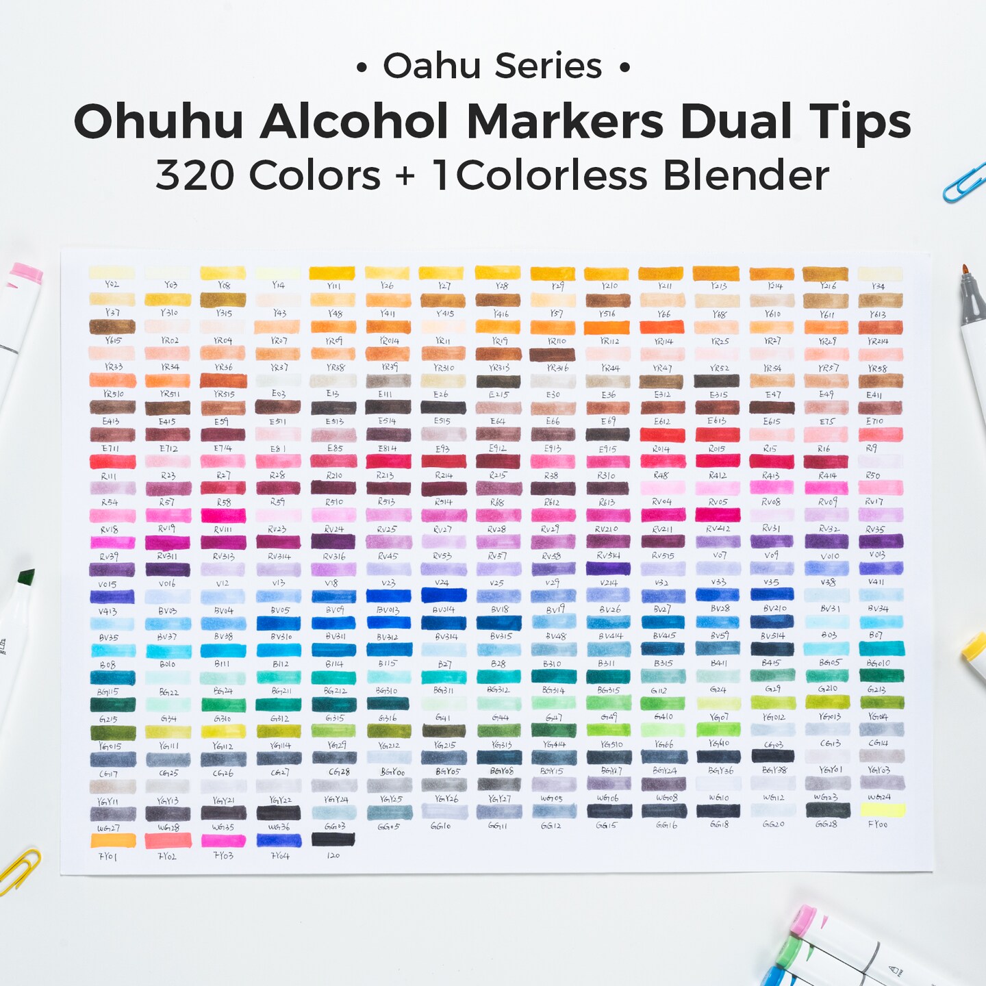 Ohuhu Alcohol Markers 320 Colors - Chisel & Fine Double Tipped Art Markers for Artists Adults Coloring Drawing Sketching Illustration - Alcohol-based Refillable Ink