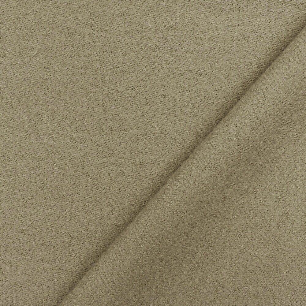 Taupe Solid Wool Poly Double Brushed Boucle Jacketing Knit Fabric By the Yard