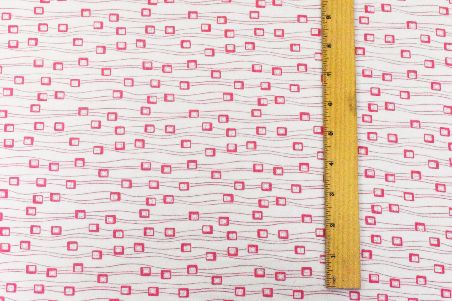 White-Pink Abstract Printed Stretch Cotton Jersey Knit Fabric By the Yard