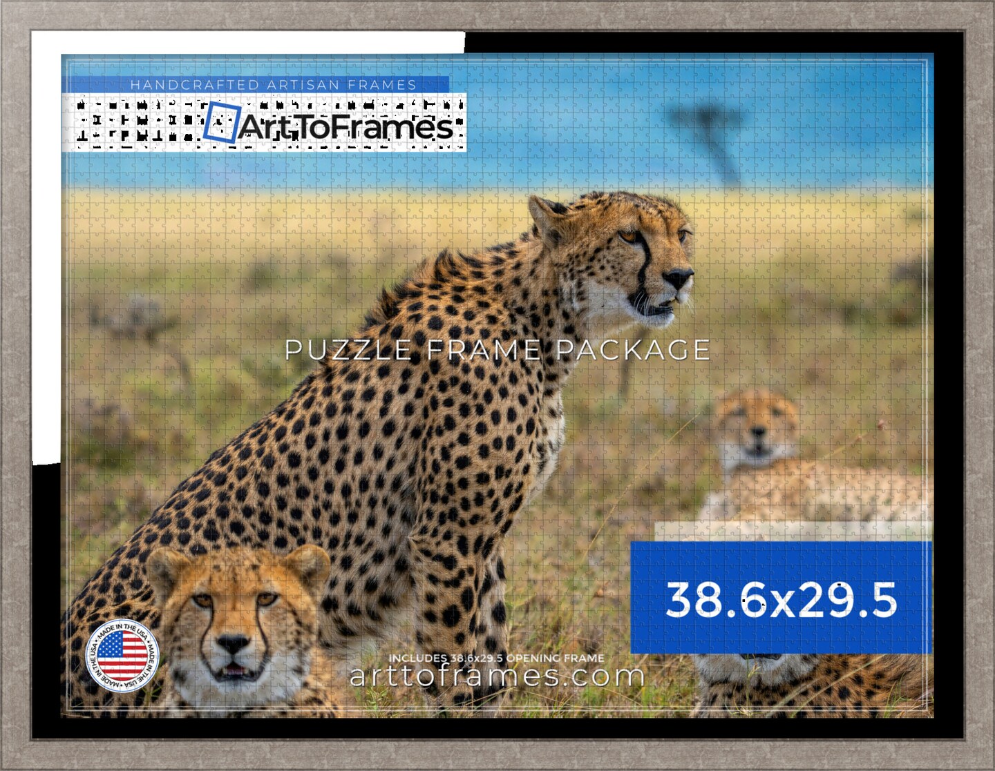 ArtToFrames 38.6x29.5 INCH / 98x75 CM Puzzle Frame for 2000 piece Puzzles.This 1.25 Inch Custom MDF Frame for Puzzles Comes with Economy Acrylic, Available in Multiple Colors