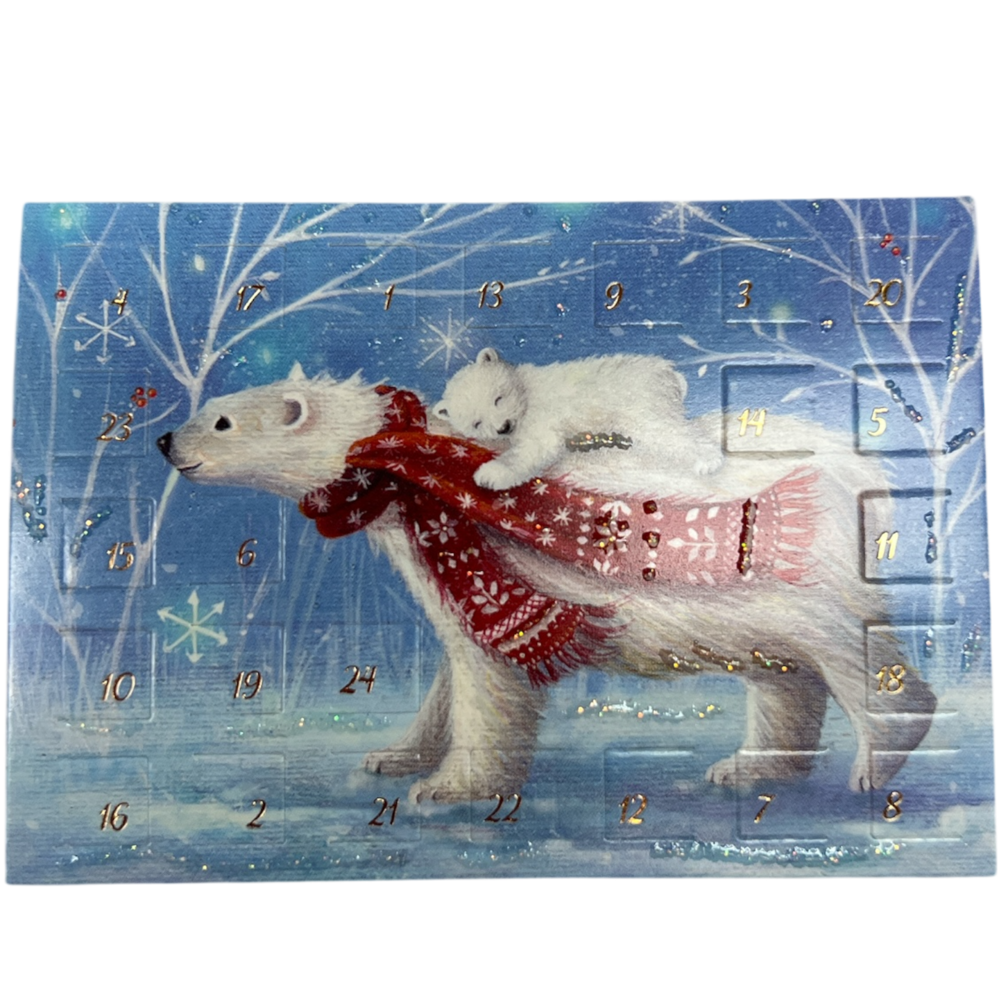 Polar Bear Cozy Joy Advent Miniature Calendar Card