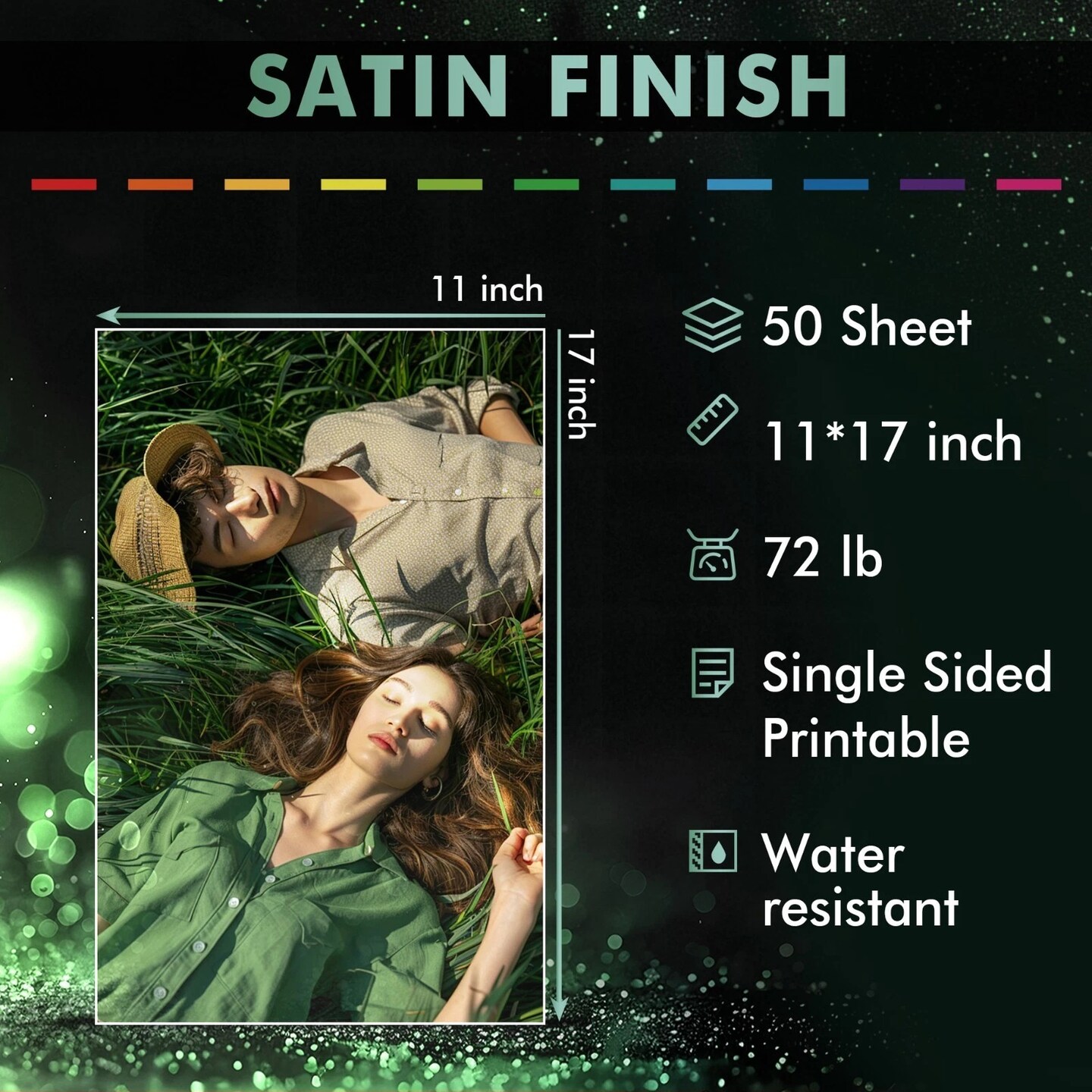 A-SUB Premium Satin Photo Paper 72lb for Inkjet Printers, Multiple Sizes