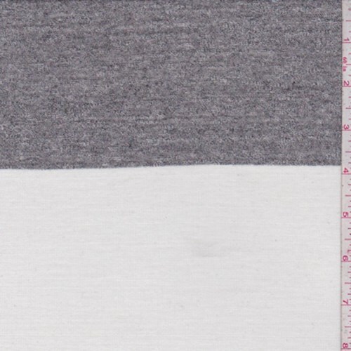White/Stone Stripe Rayon Jersey Knit Fabric By the Yard