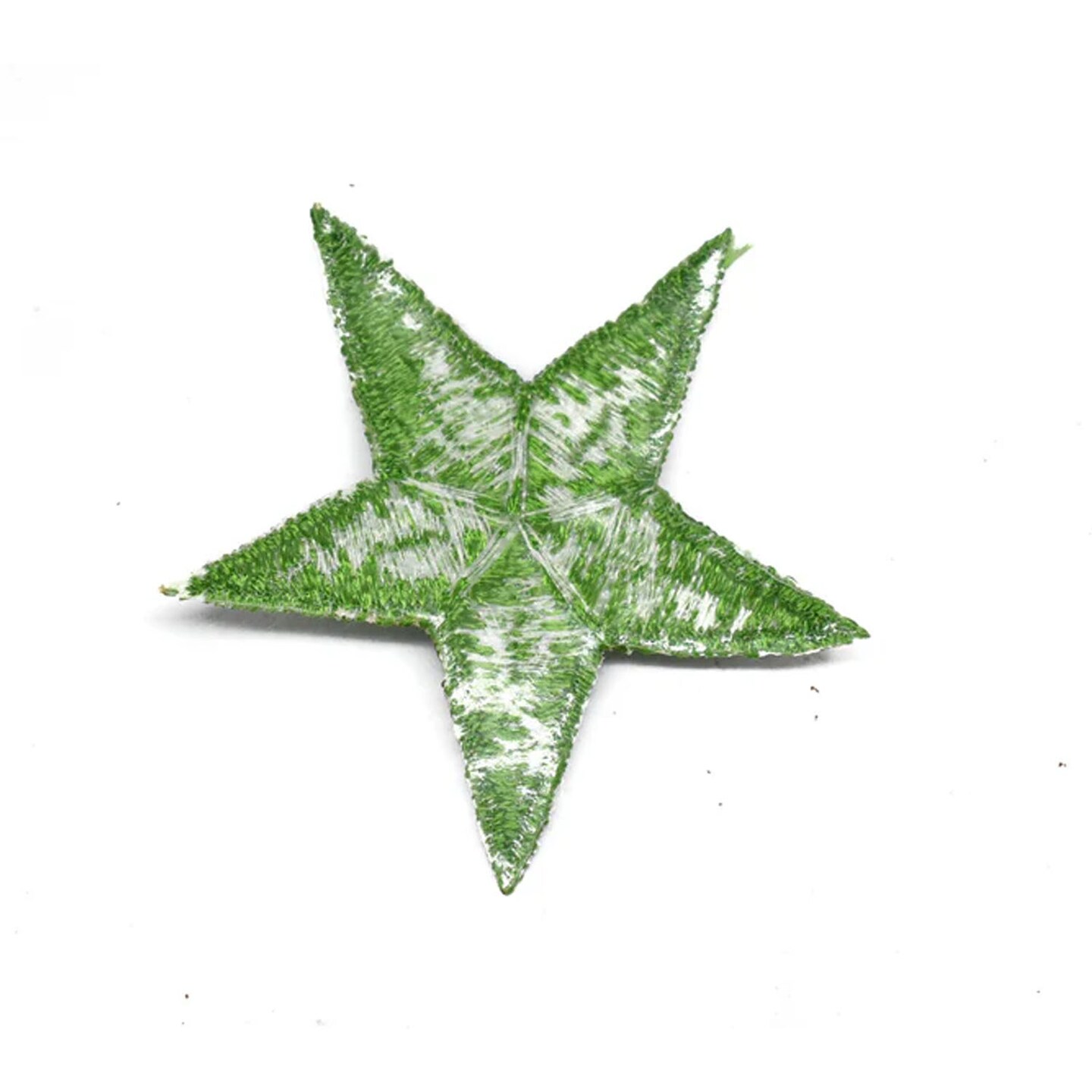 Green Embroidered Iron On Star Patch Applique for Clothes and DIY Projects