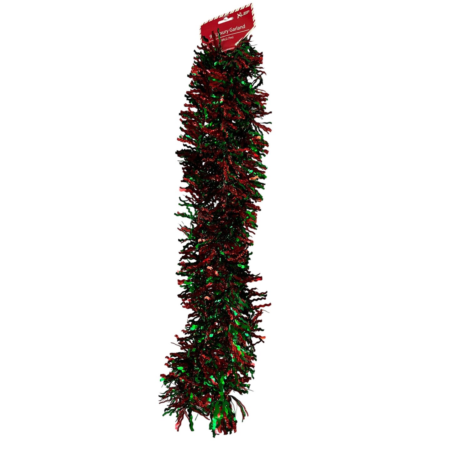 Red and Green Holographic  Garland  Wavy Cut  3ply