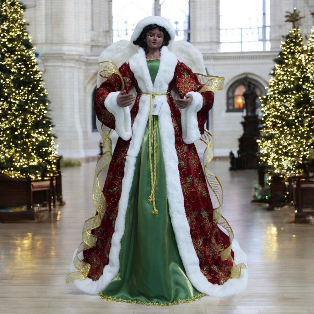 38.6” African American Angel - Elegant Christmas Decoration