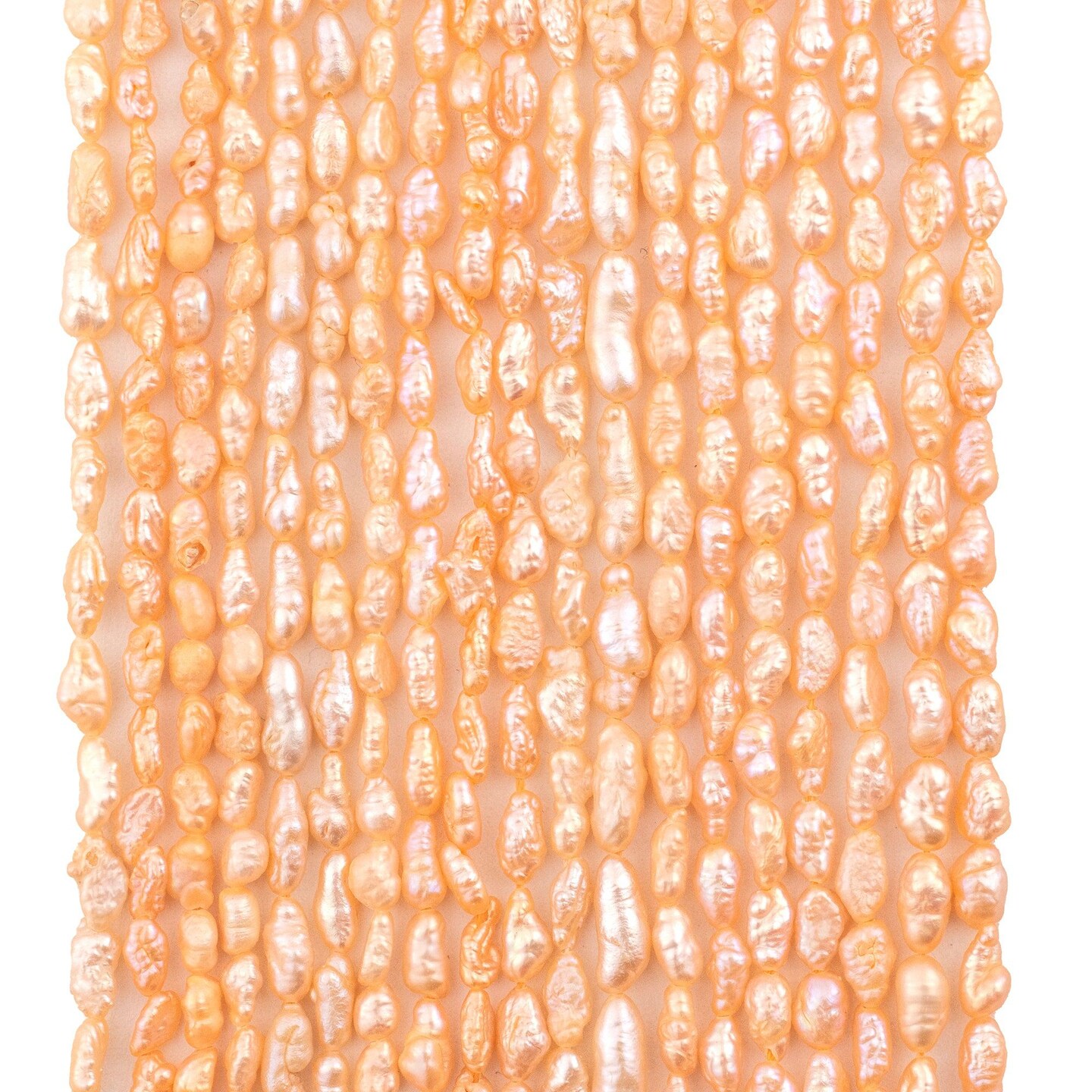 The Bead Chest Vintage Japanese Rice Pearl Beads: 3mm Lustrous Artisan Beads from Japan | Orange | Full Strand