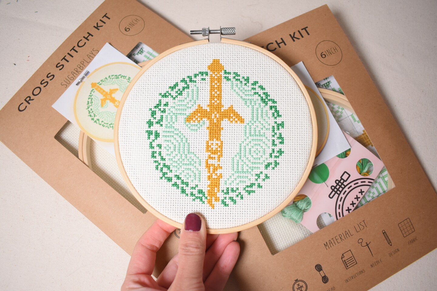 Zelda Cross Stitch Kit, Tears of the Kingdom DIY Hobby Kit, 6inch