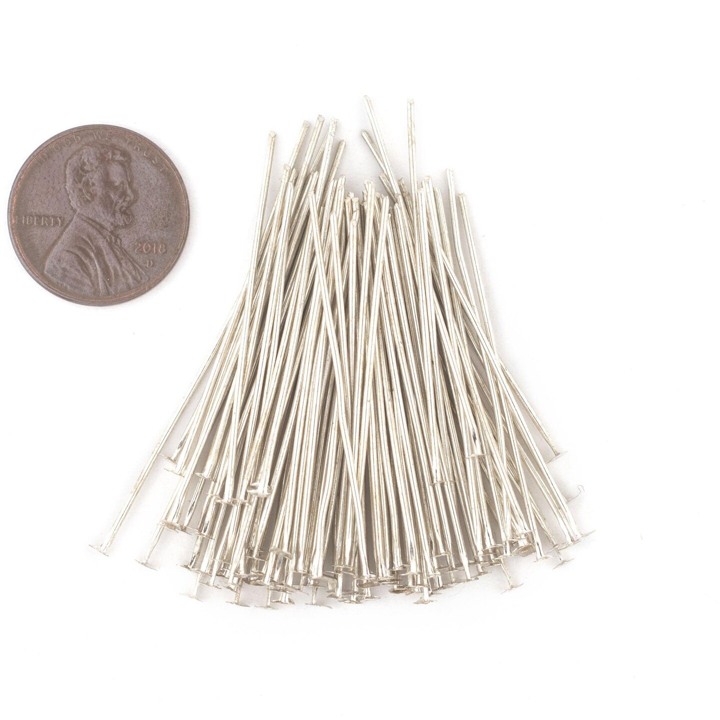 The Bead Chest Silver 21 Gauge 1.5 Inch Head Pins (Approx 100 pieces)