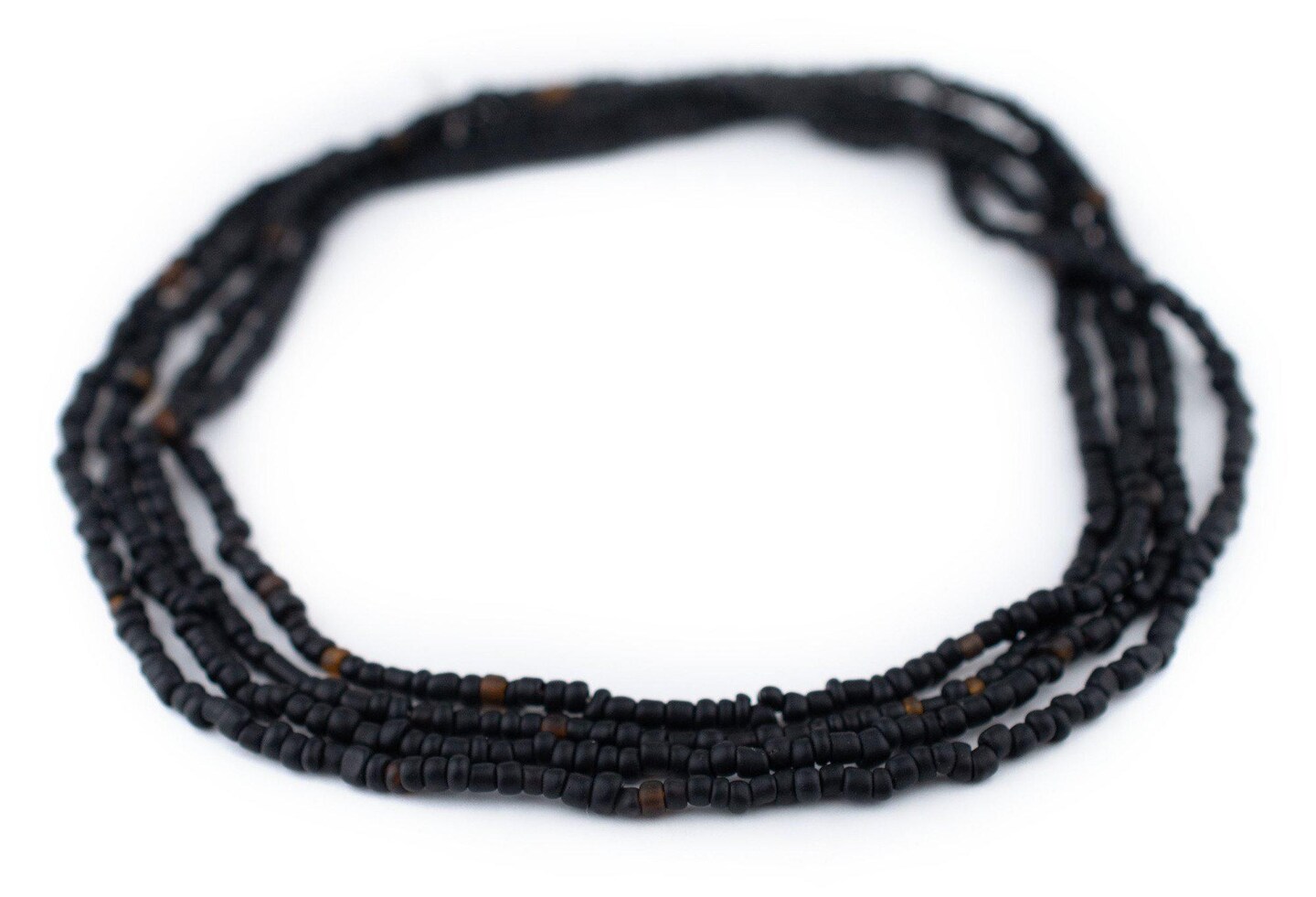 The Bead Chest Black Matte Glass Seed Beads (3mm) - 24 inch Strand of Quality Glass Beads