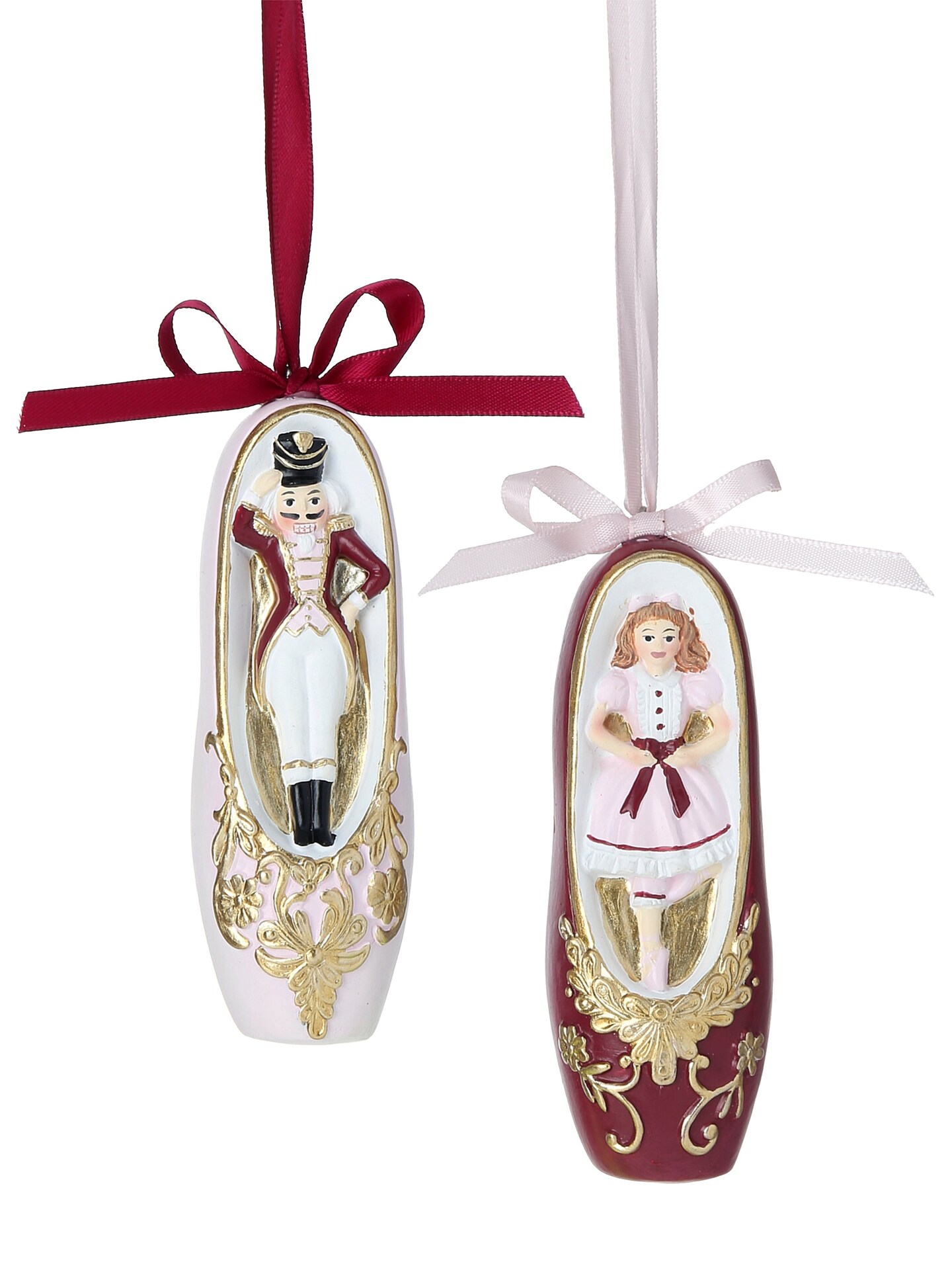 4.5-5" Resin Ballerina Slipper Ornament – Elegant Ballet-Themed Christmas Decoration