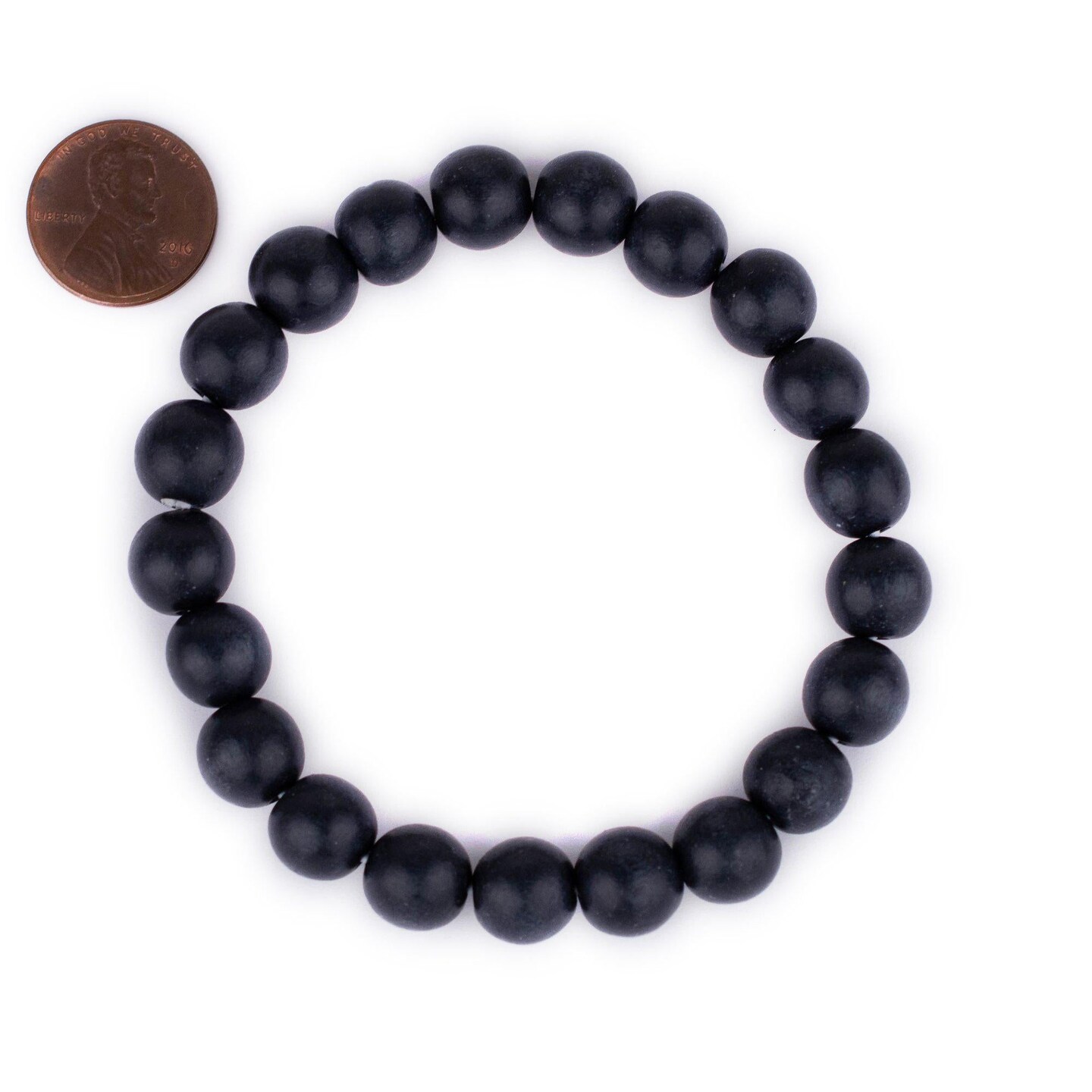 The Bead Chest Wood Stretch Bracelet, Charcoal Black - Stackable Beaded Jewelry, Unisex for Men &#x26; Women