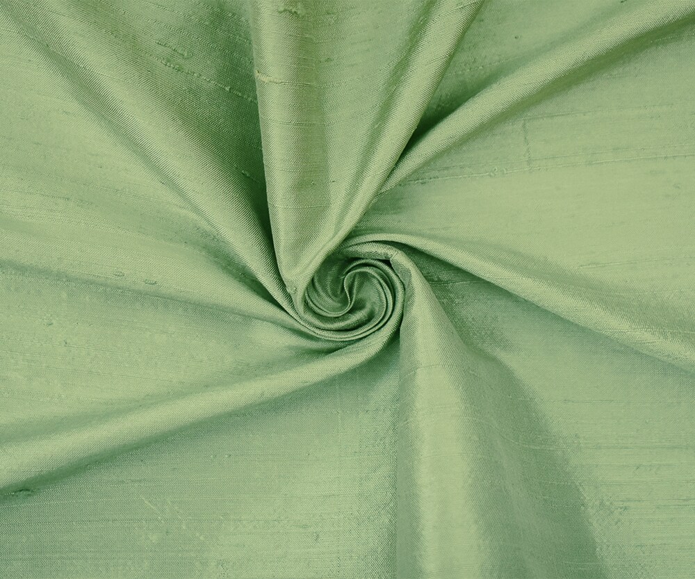 Green-Light Beige Silk Iridescent Dupioni Woven Fabric By the Yard