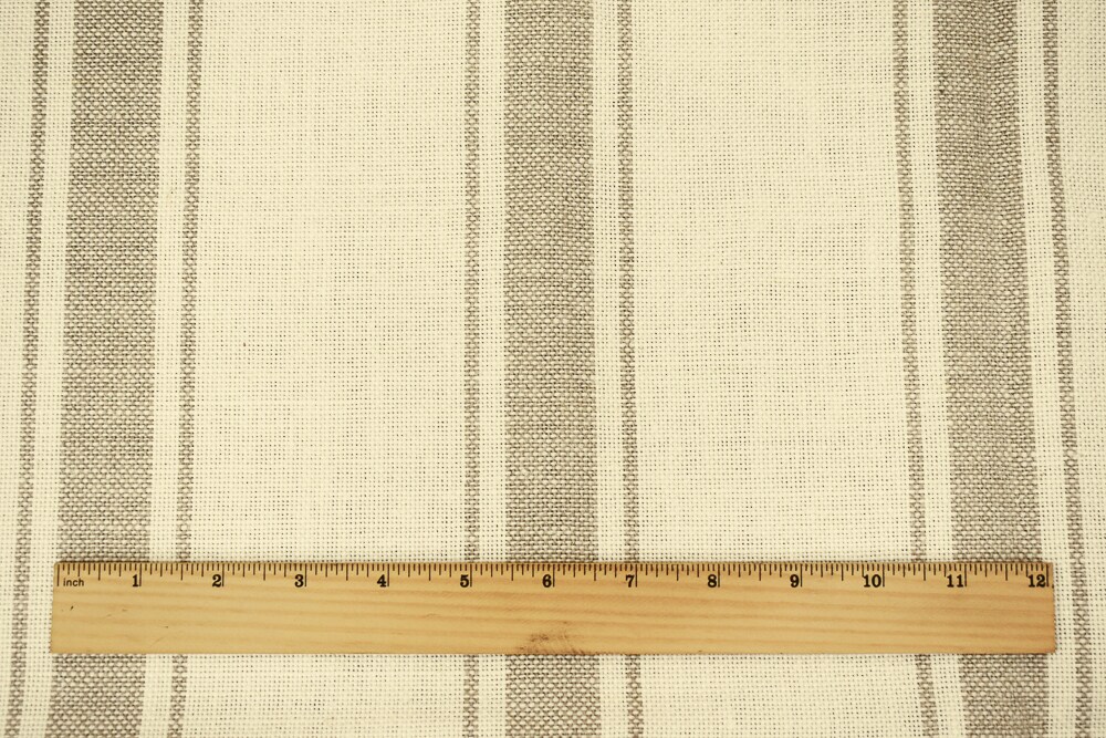 Ivory-Natural Moygashel Stripe Woven Irish Linen Home Decorating Fabric By the Yard