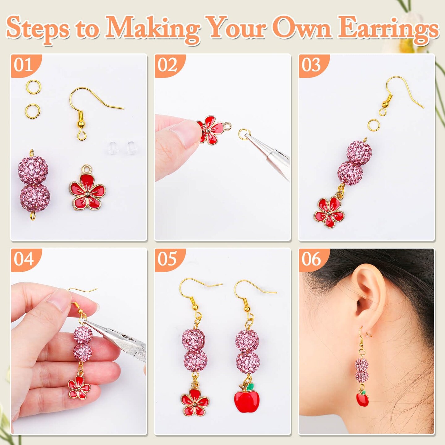 Cridoz 960PCS Earrings Making Supplies Kit with 240PCS Earring Hooks, 420PCS Jump Rings and 300PCS Earring Backs for Earring Making and Repair (Multicolors)