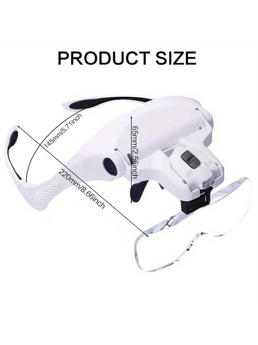Rechargeable 5-Level Magnification Adjustable Zoom Headband Magnifying Glass