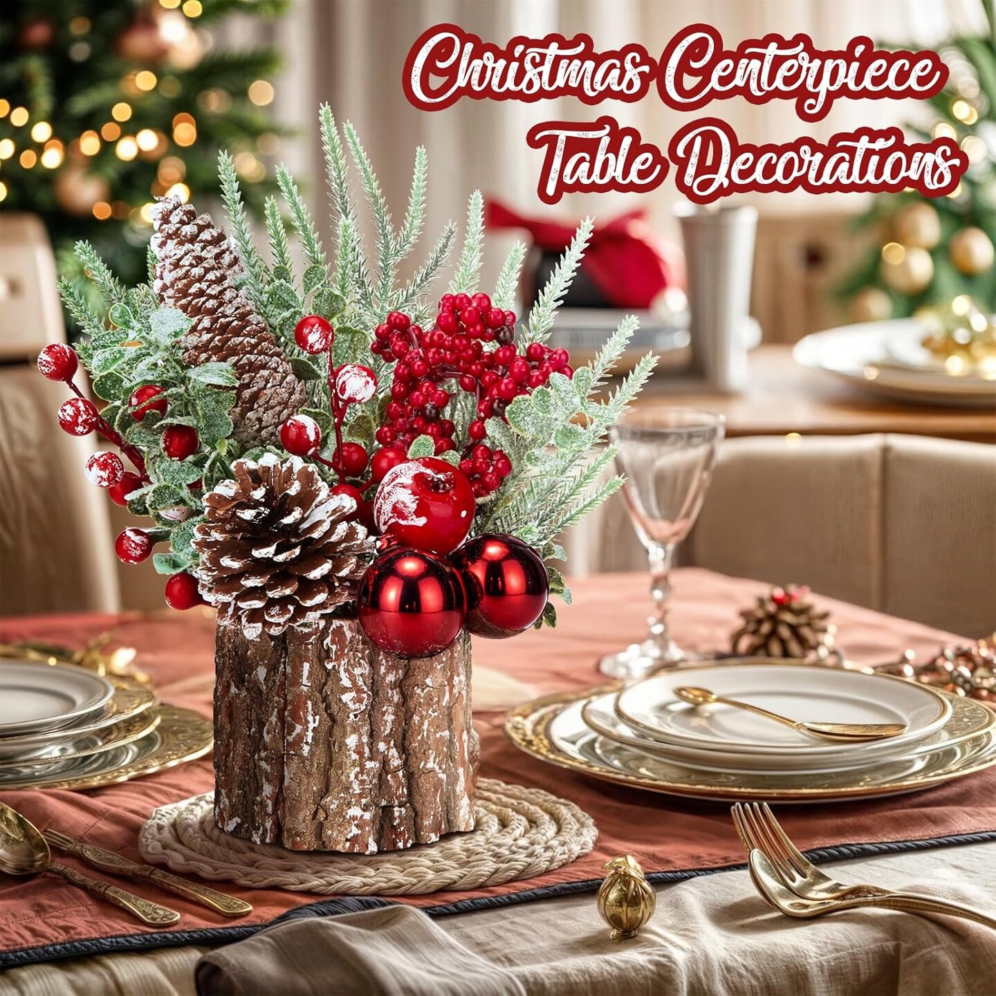 Christmas Centerpiece Table Decorations (Red) 10&#x22;D x 12&#x22;W x 13&#x22;H