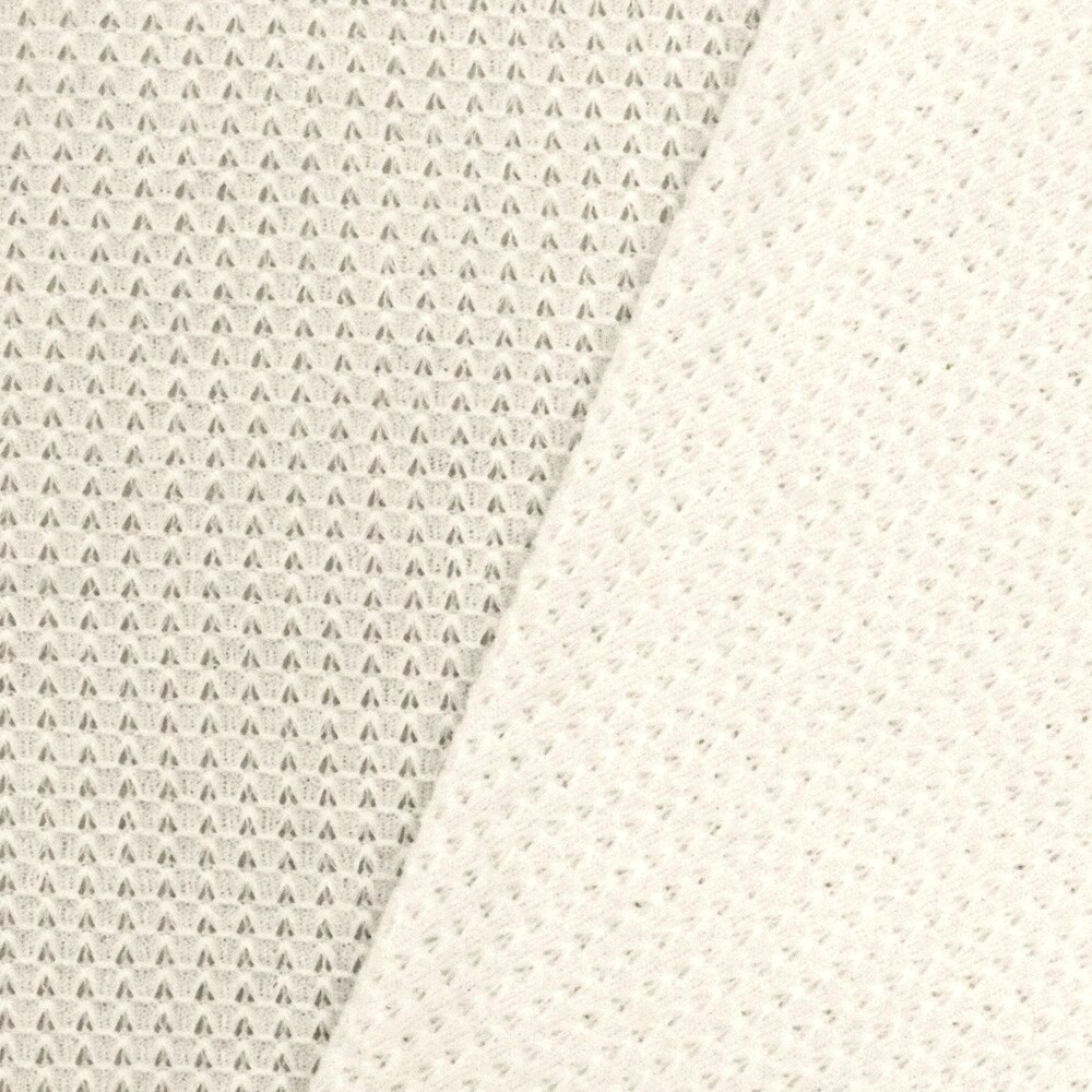 Ivory Solid Polyester-Cotton 3D Pique Knit Fabric By the Yard