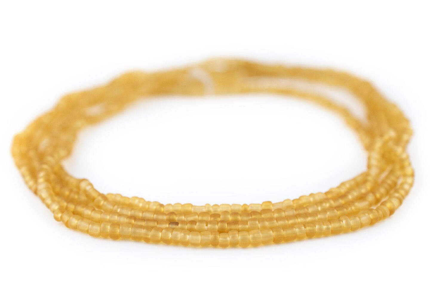 The Bead Chest Translucent Amber Matte Glass Seed Beads (4mm) - 24 inch Strand of Quality Glass Beads