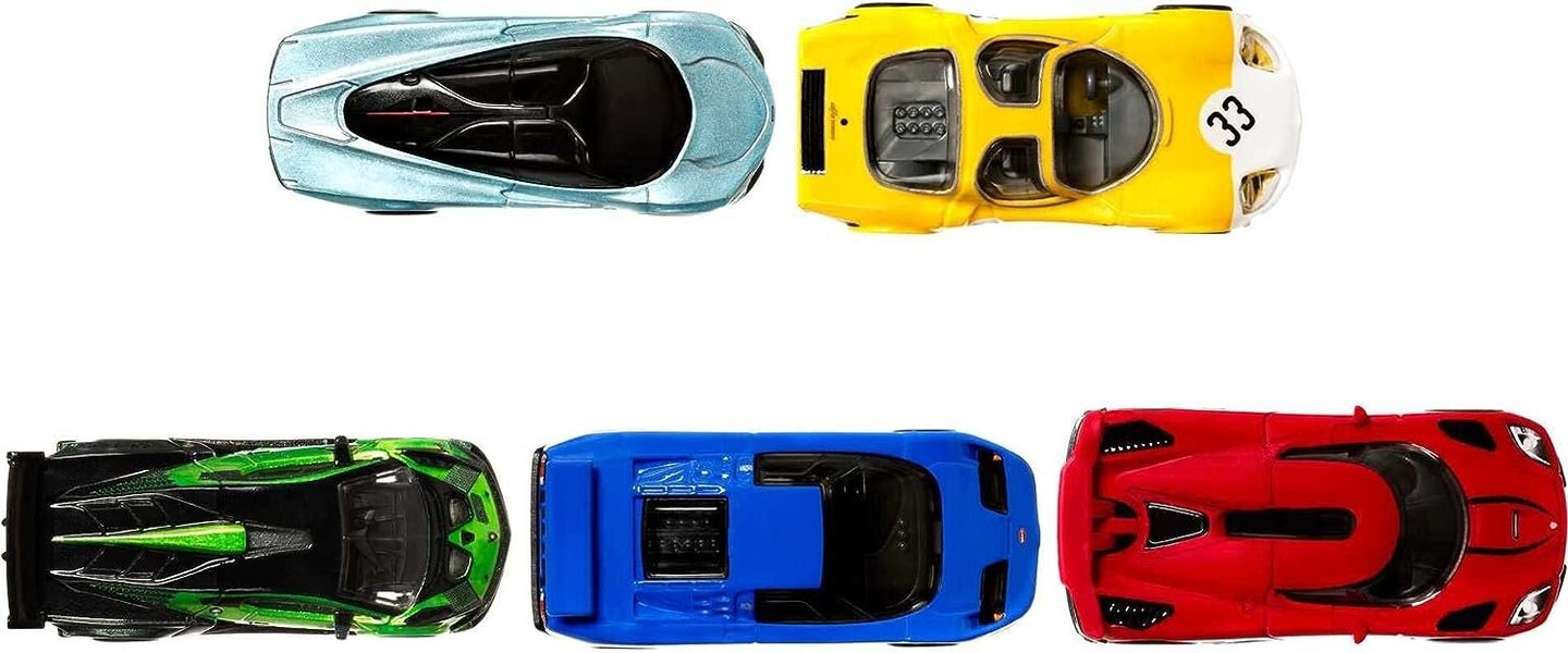 Hot Wheels Premium Car Culture Speed Machines 5-Pack of Toy Cars, Full Metal Body, Real Riders Tires, 1:64 Scale Sports Cars, for Collectors