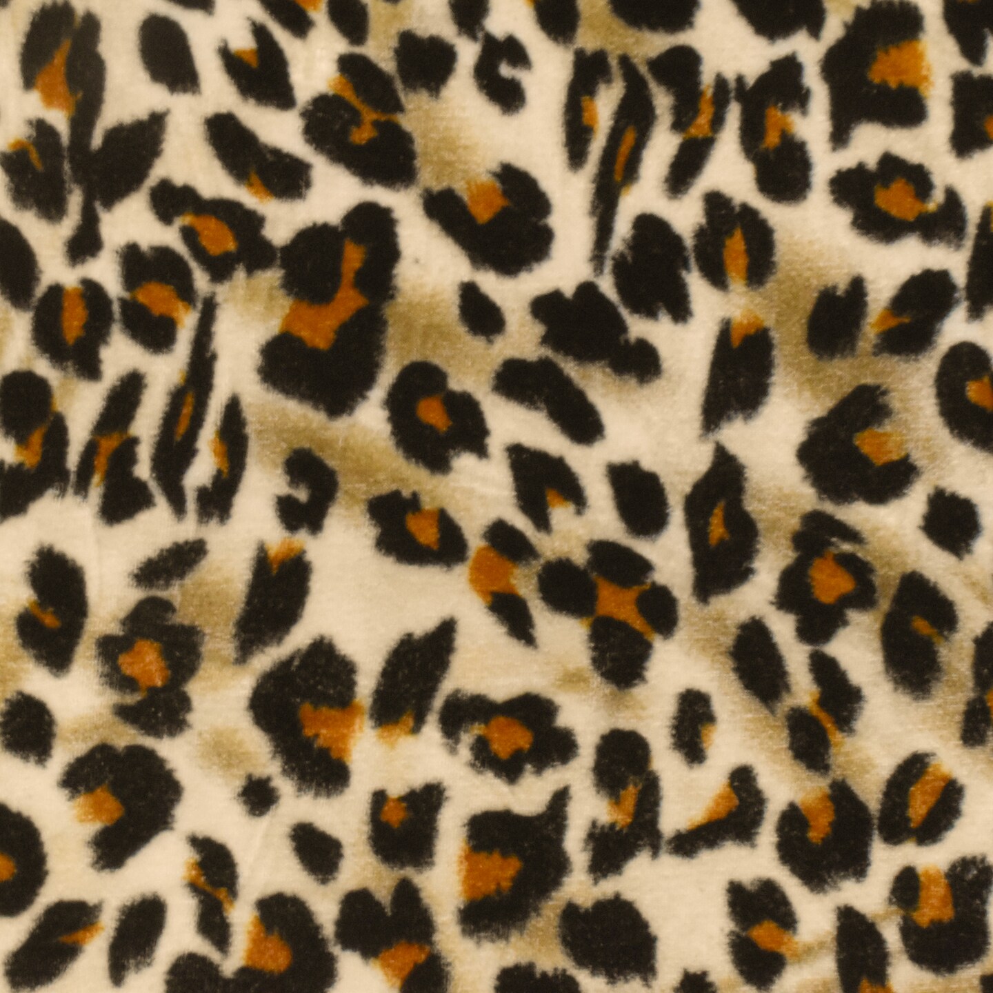 Light Beige-Black-Multi Cheetah Print Stretch Polyester Velvet Knit Fabric By the Yard