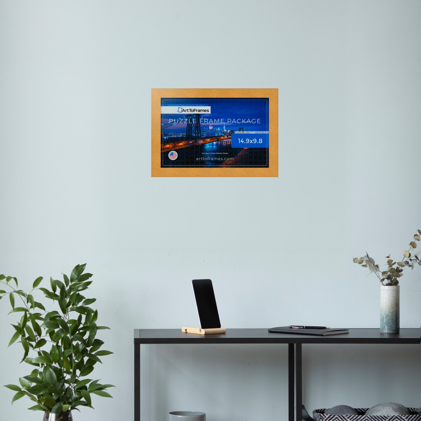 ArtToFrames 14.9x9.8 INCH / 38x25 CM Puzzle Frame for 100 piece Puzzles.This 1.25 Inch Custom MDF Frame for Puzzles Comes with Regular Glass, Available in Multiple Colors