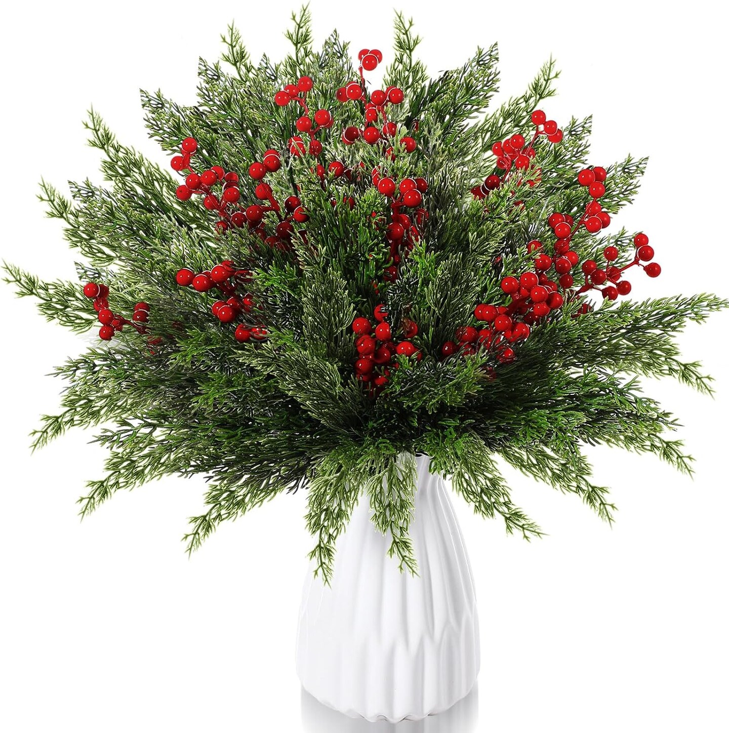 60 Pcs Artificial Christmas Flowers Christmas Artificial Pine Branches (Pine) 13.77&#x22;D x 5.9&#x22;W x 3.93&#x22;H