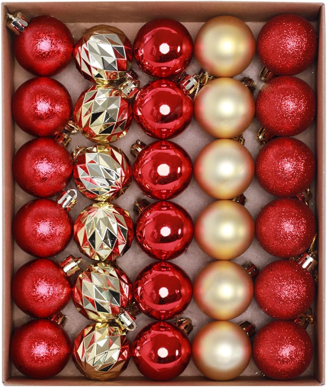30ct Christmas Ball Ornaments Tree Decorations (Red, Gold) - 9.45 x 7.87 x 1.57 inches
