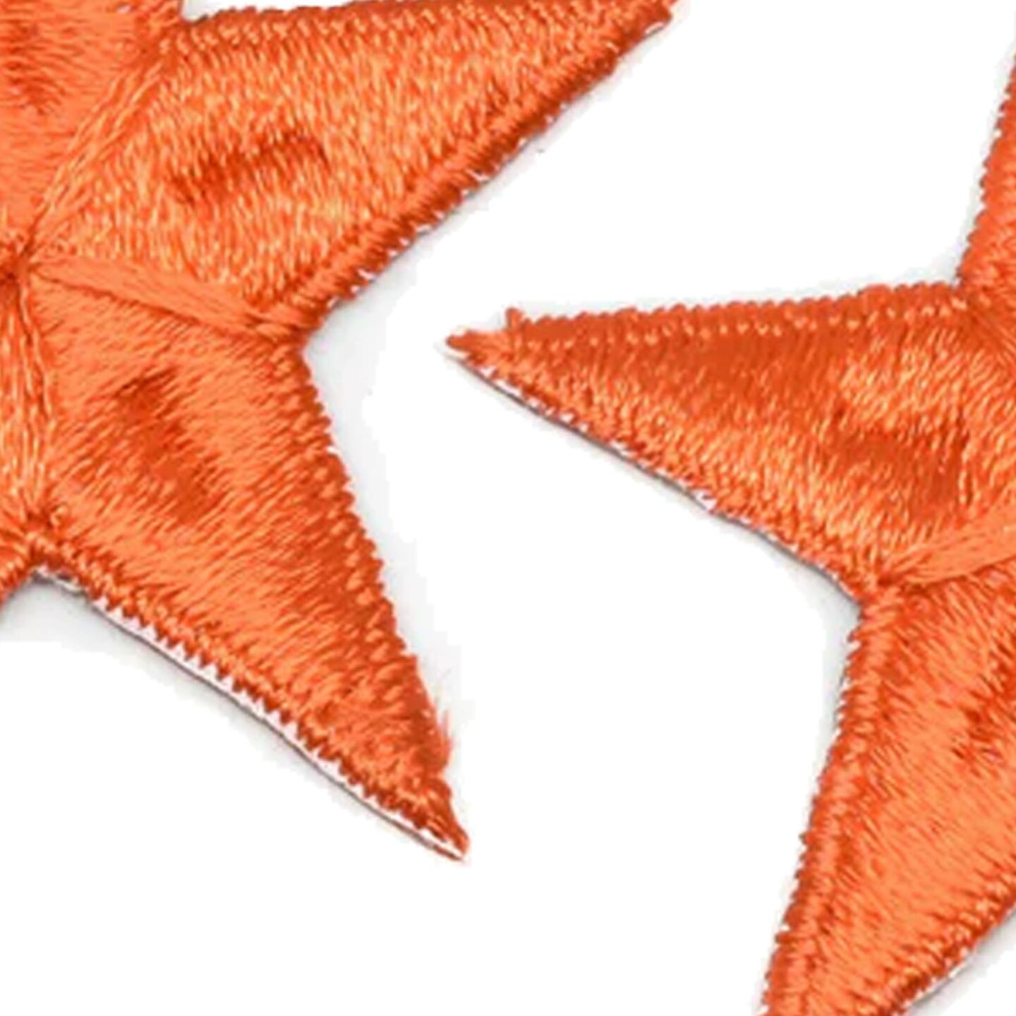 Orange Embroidered Iron On Star Patch Applique for Clothing and Creative Crafts