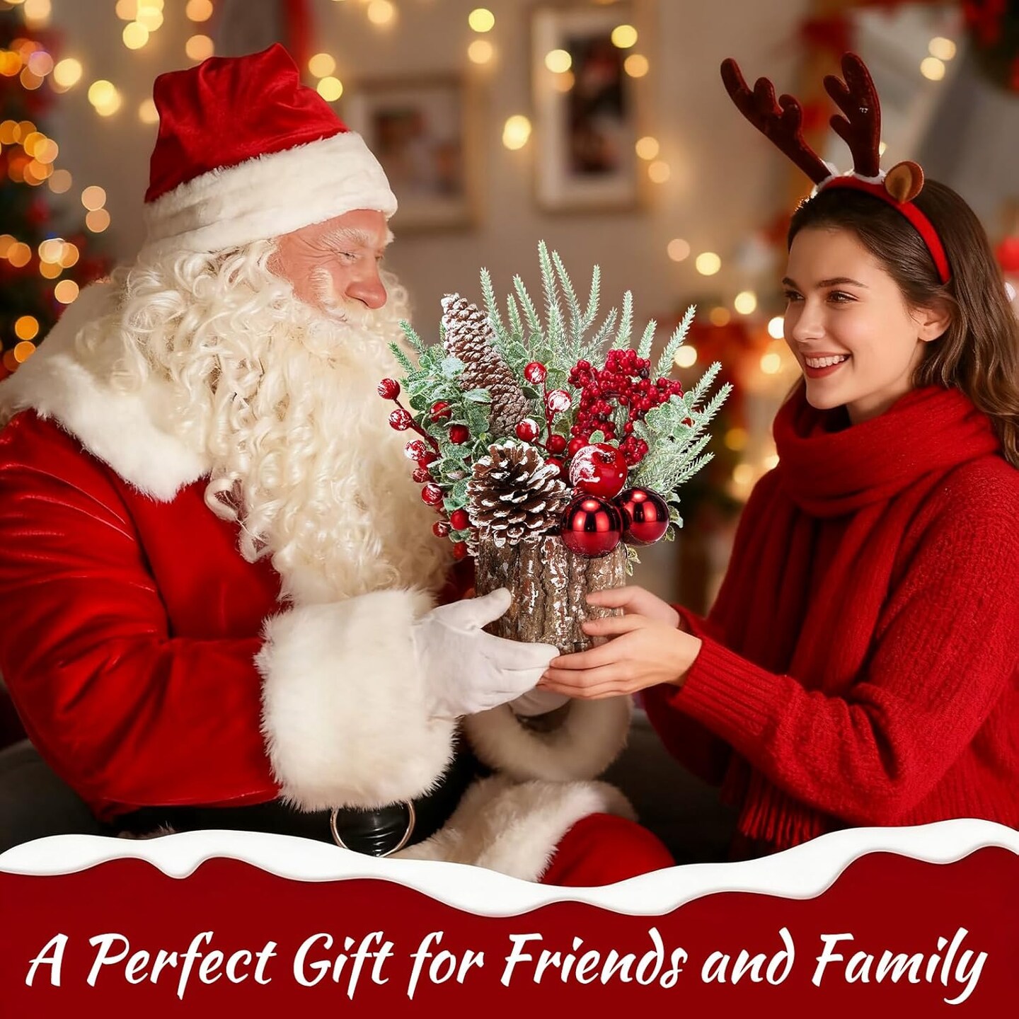 Christmas Centerpiece Table Decorations (Red) 10&#x22;D x 12&#x22;W x 13&#x22;H