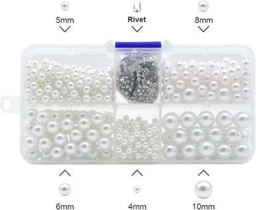Pearl &#x26; Rivet Hand Press Setting Machine with 5 Round Die Sizes