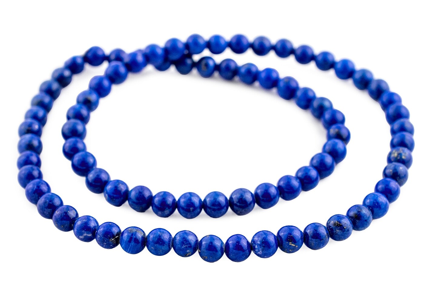 The Bead Chest Lapis Lazuli Round Beads: Mottled Design Gemstone Jewelry Supply, Full Strand, Various Sizes