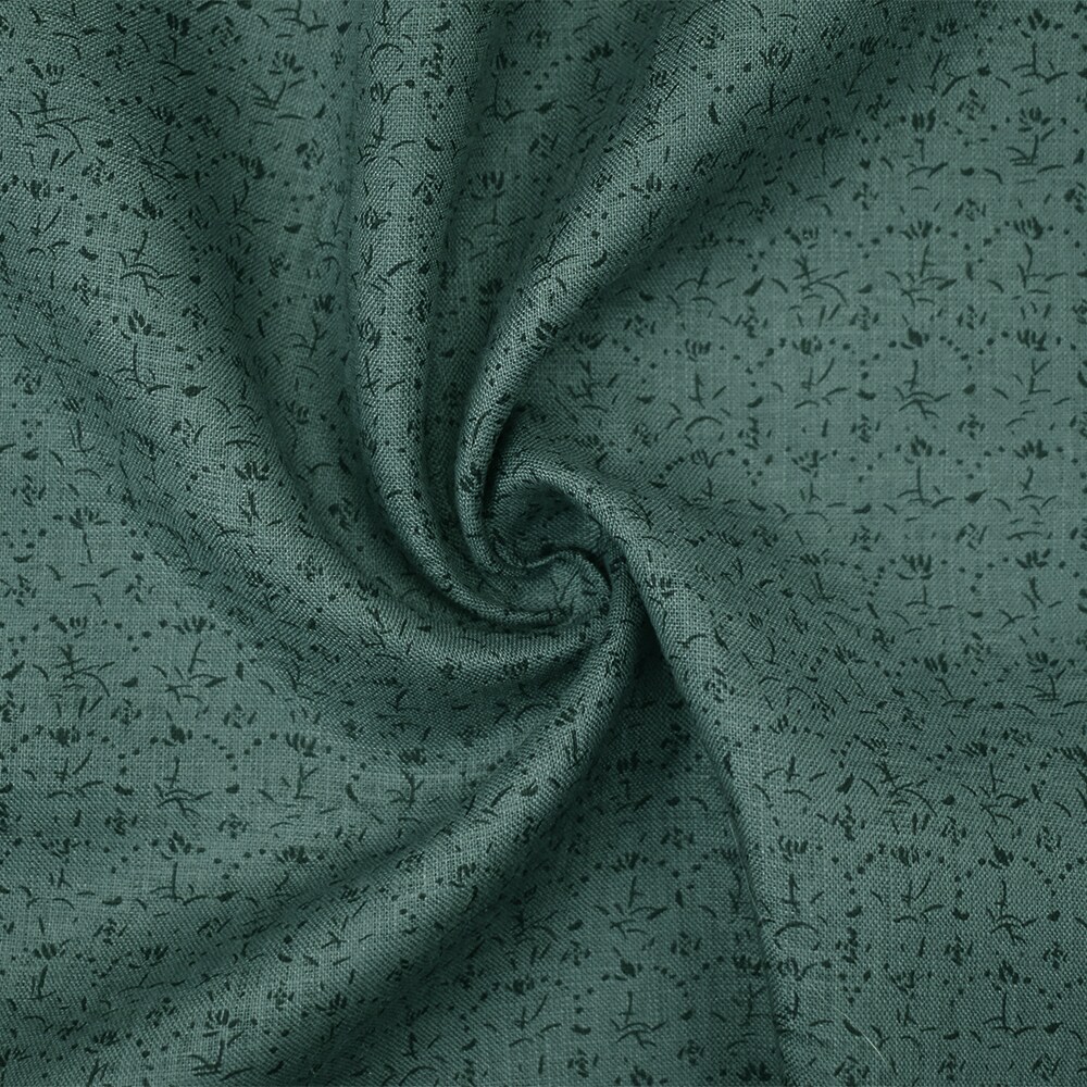 Blue-Navy Nani IRO Dainty Abstract Pattern Print Linen Sheeting Fabric By the Yard