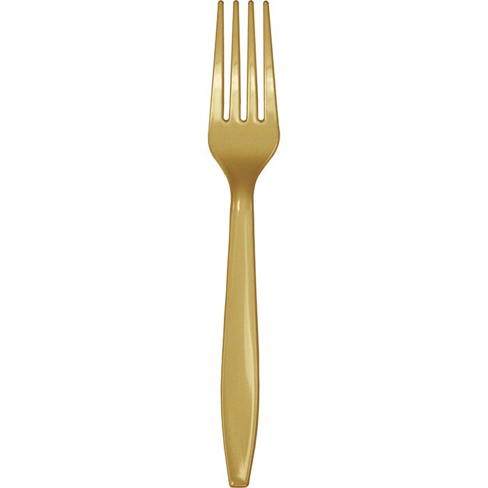 Glittering Gold Plastic Forks (24/Pkg)