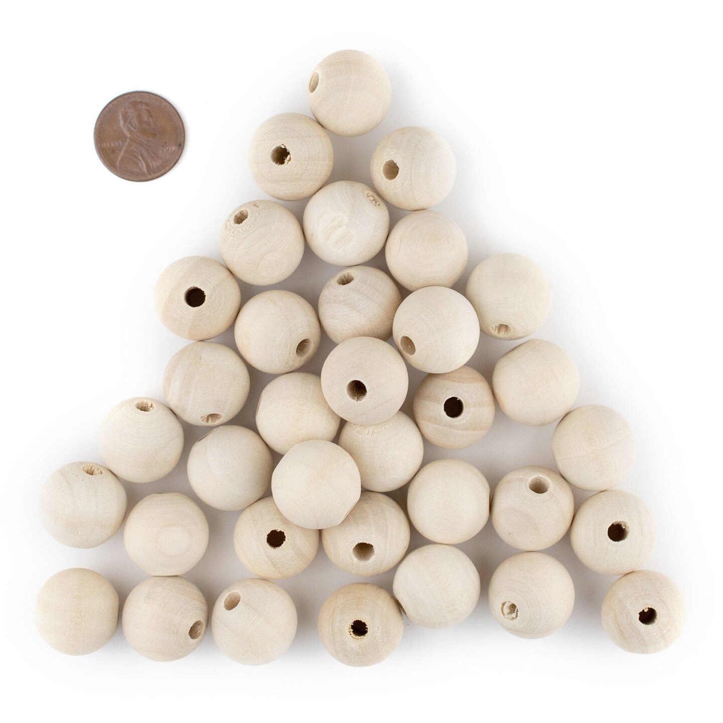The Bead Chest Unfinished Natural Wood Beads (20mm, Set of 30)