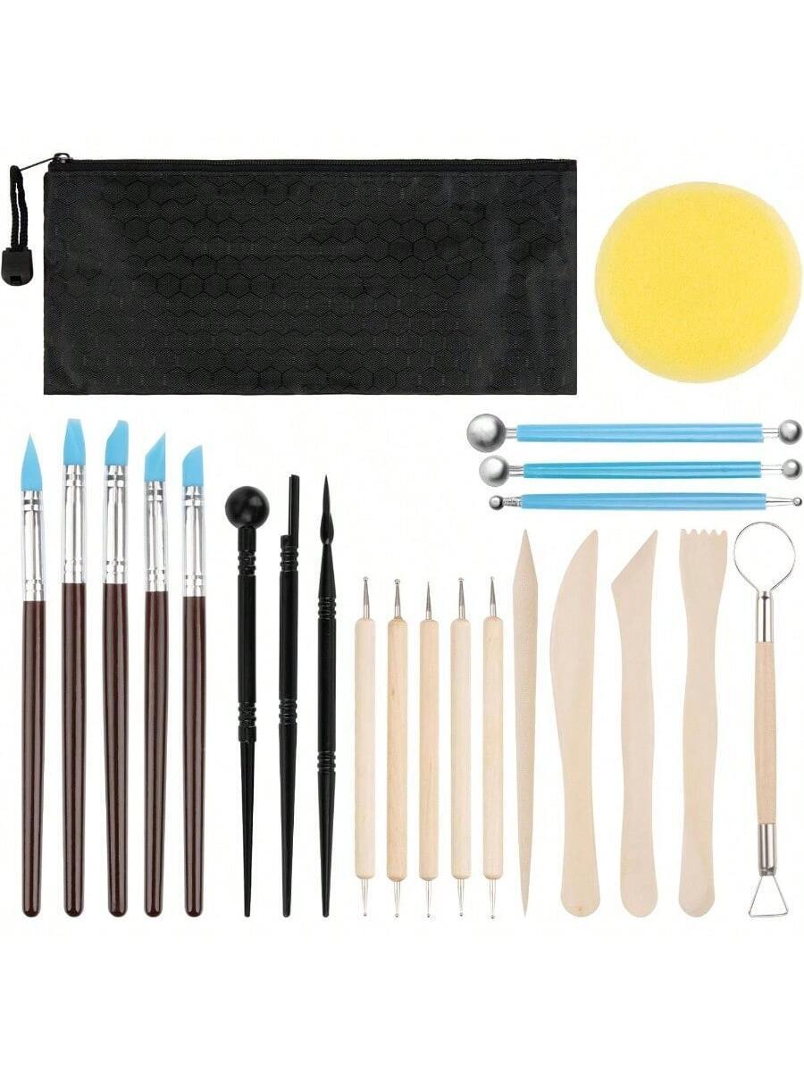 Clay Tools 23 PCS, Clay Sculpting Dry Clay Tools Pottery Tools Set