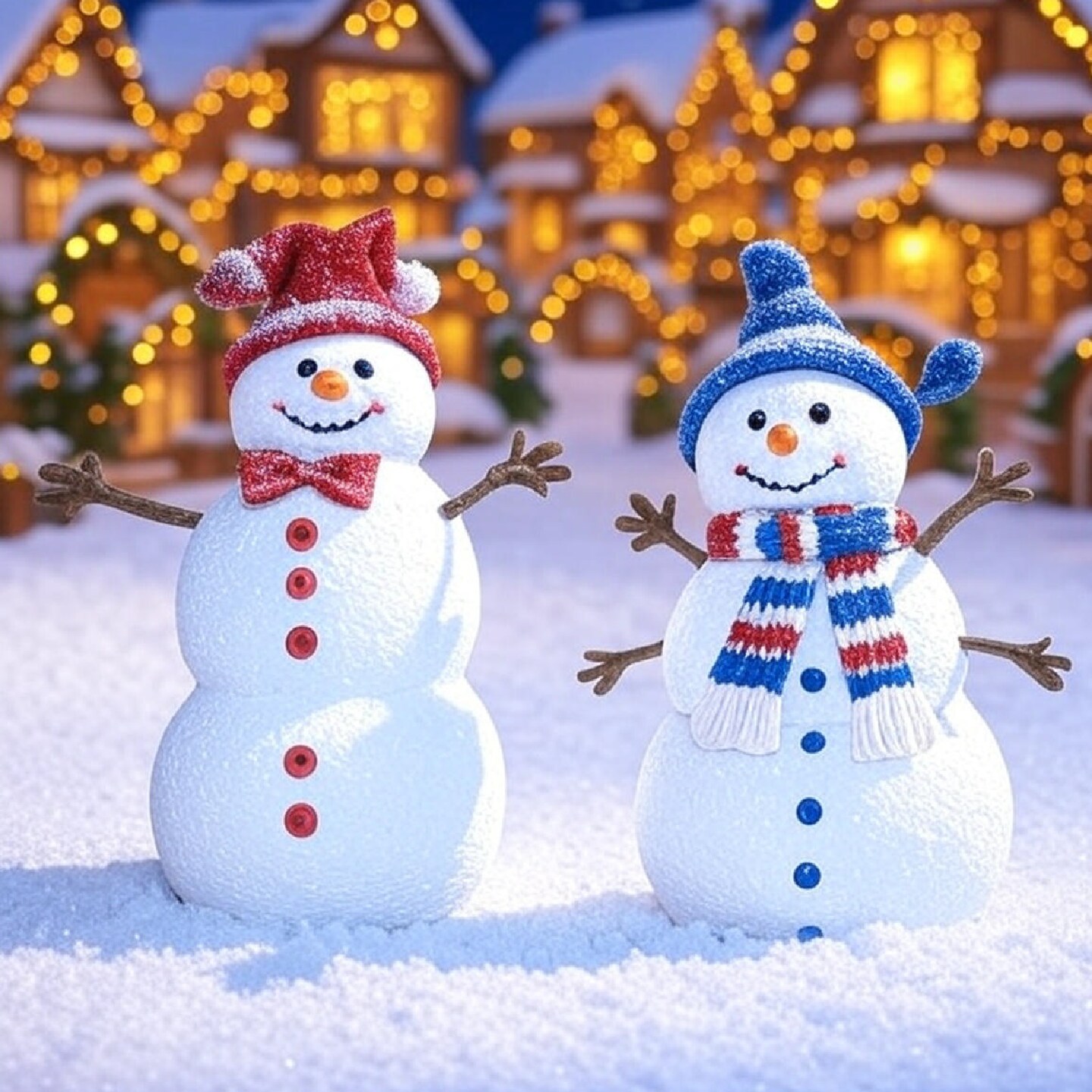 Set of 2 Santa Claus Outdoor Inflatables Lighted Christmas Yard Decorations 42.05cm L x 37cm W x 1.6cm H