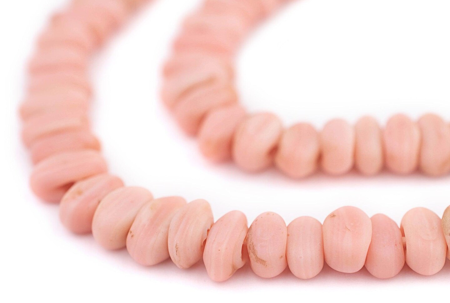 9292 ピンク Javaビーズ パーツ The Bead Chest Rose Pink Football-Shaped Java Glass Beads (4x10mm