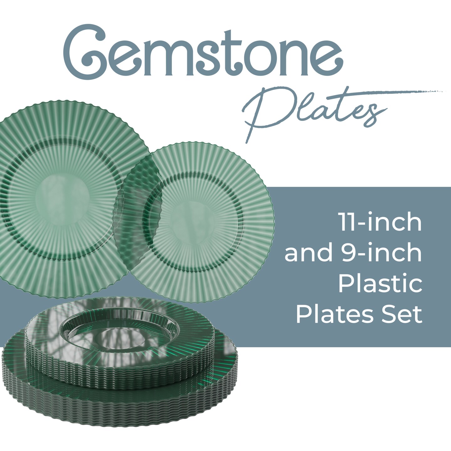 Exquisite Elegant Plastic Disposable Plates Set I 9 Inch & 11 Inch Disposable Plastic Plates | Great for Weddings Parties And Formal Occasions