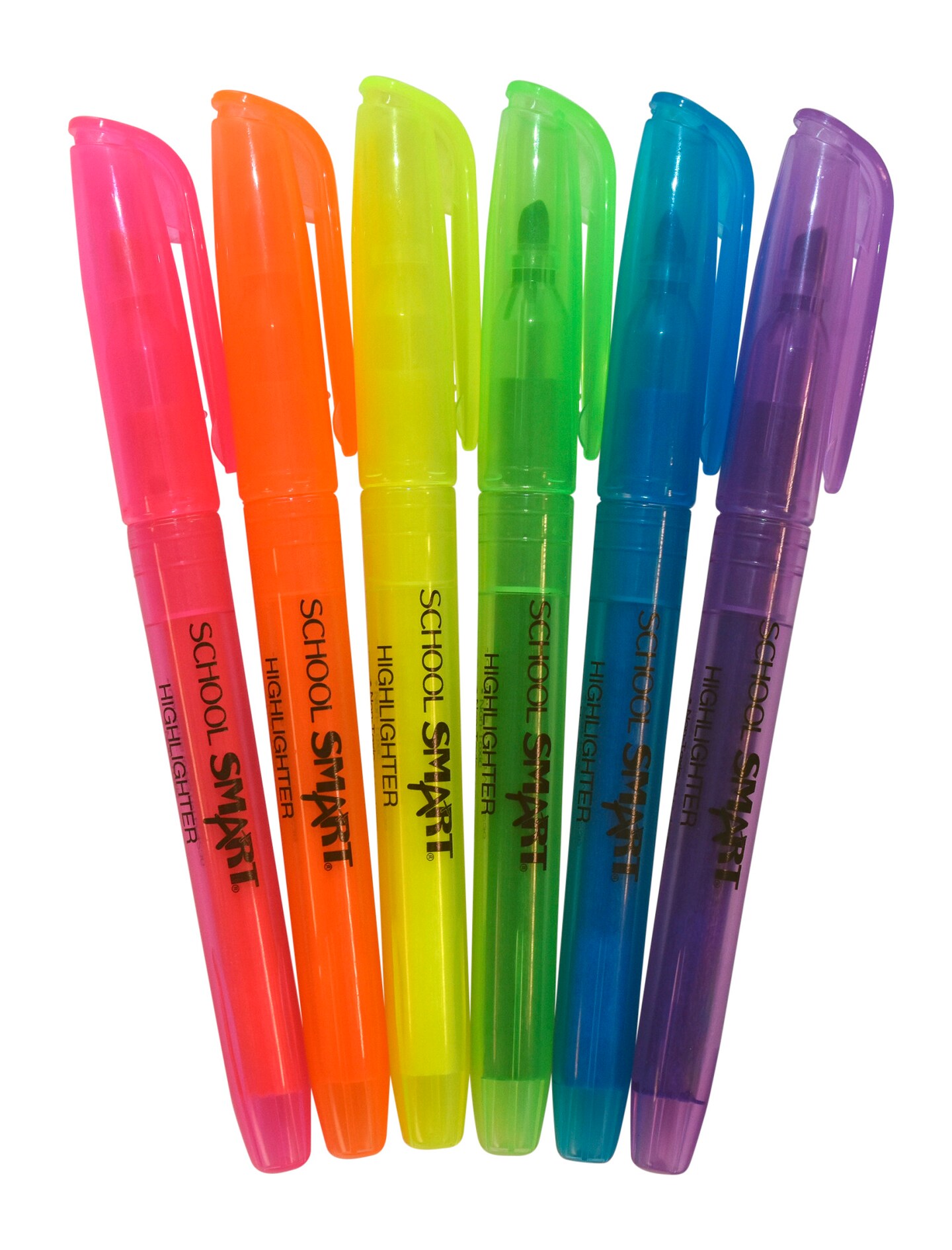 School Smart Pen Style Highlighters, Chisel Tip, Assorted Colors, Pack of 48