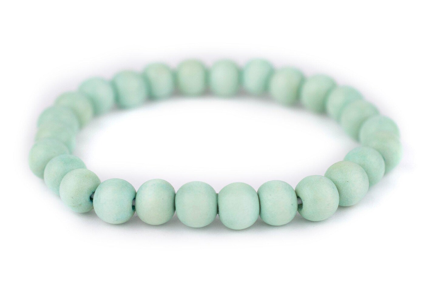 Wood Stretch Bracelet – Natural Beaded Bracelet, Stackable, Unisex For Men & Women - View #4
