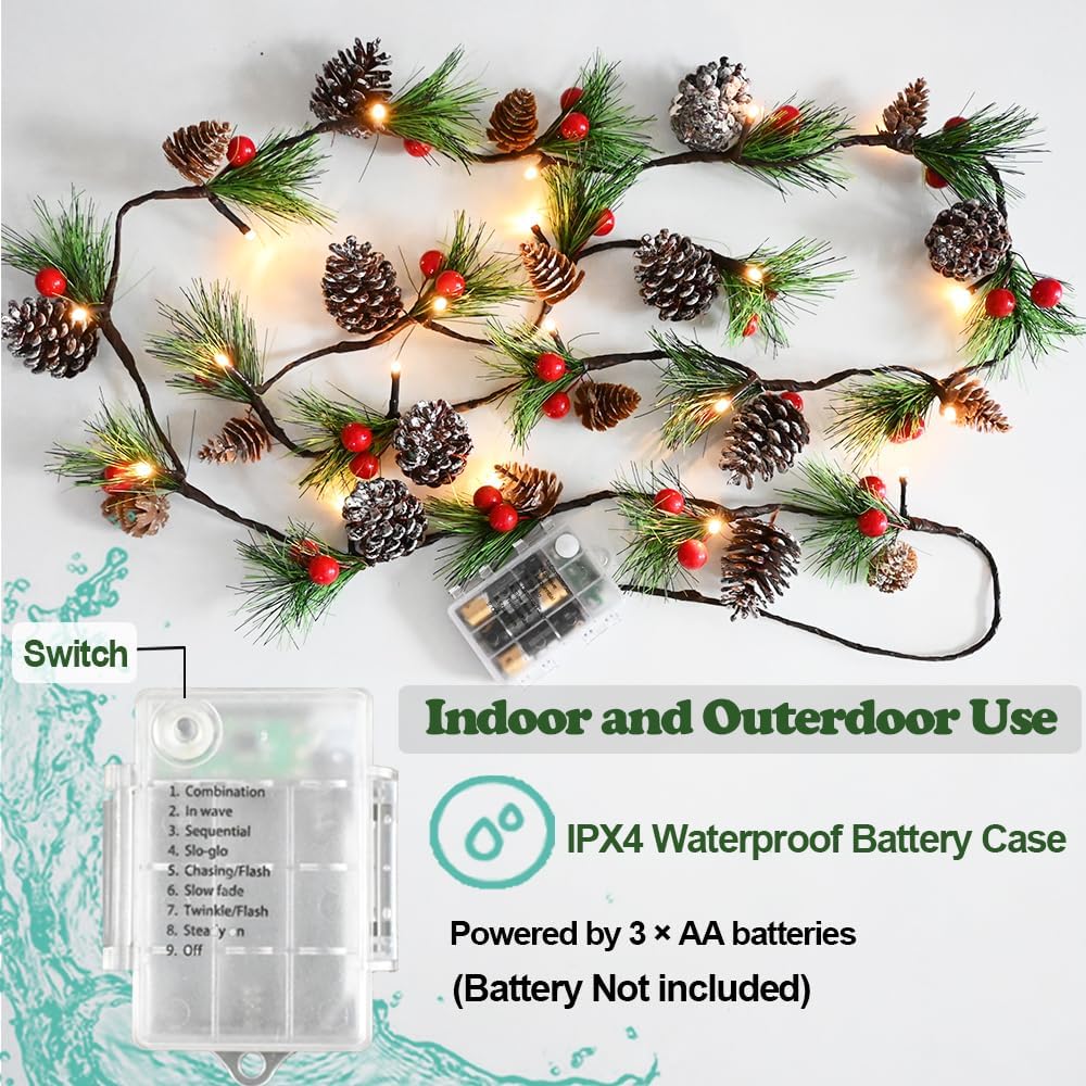 Christmas Garland Lights 6.56FT (Red and Green) 6 x 1 x 1 inches