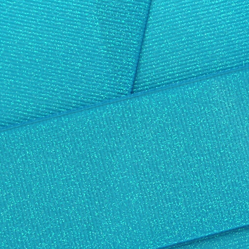 1.5" Dazzle Grosgrain Glitter Ribbon 340 Turquoise 5 Yard