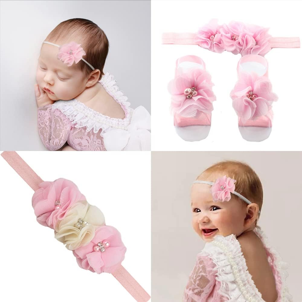 30 PCS Rhinestone Pearl Pink Chiffon Flower Sewing Fabric Appliques