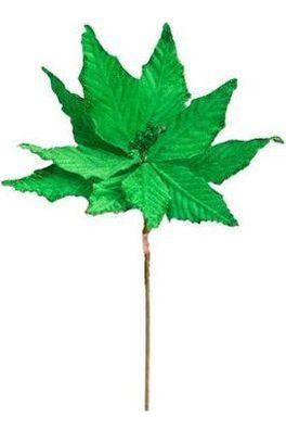 15&#x22; Velvet Poinsettia Pick: Green