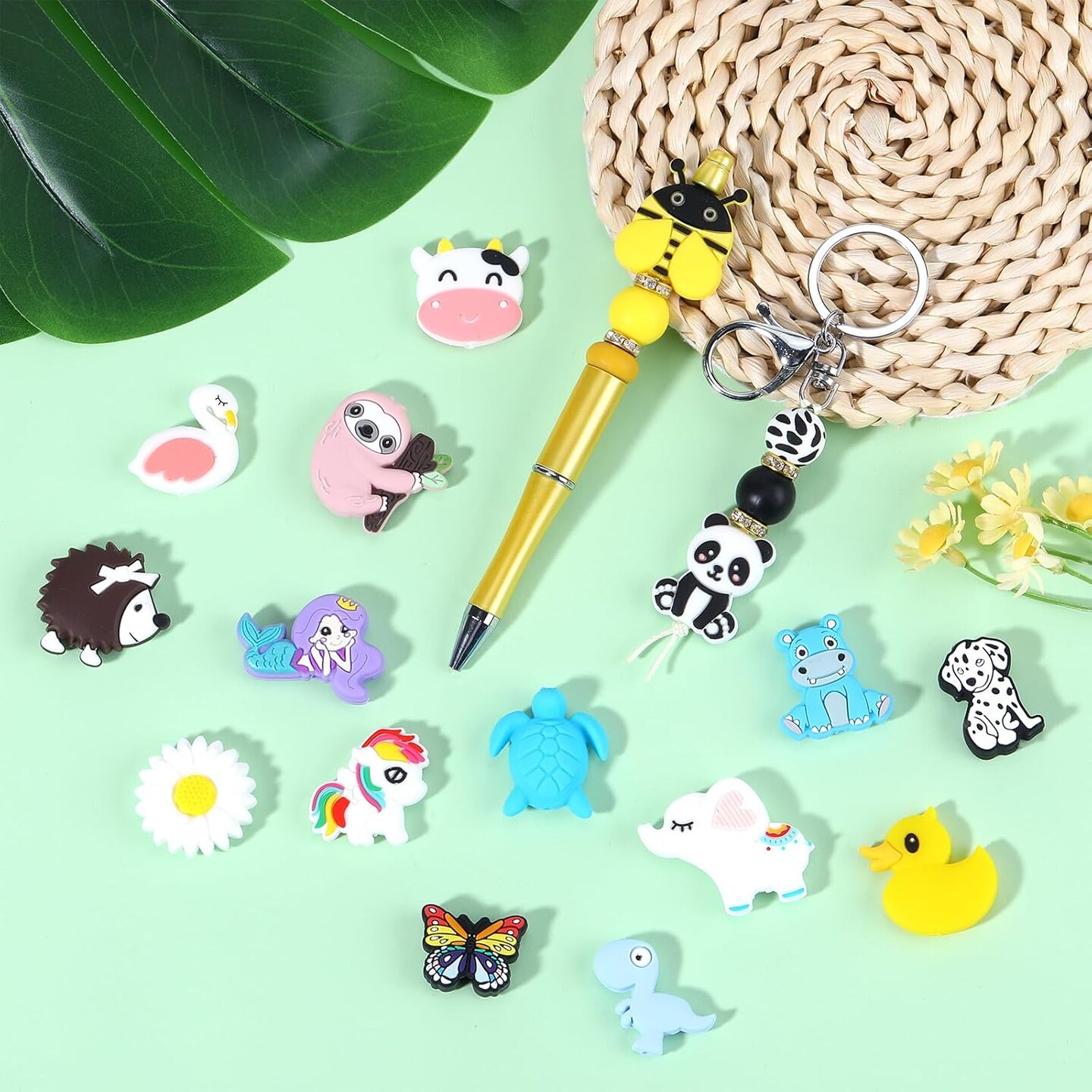 16 Pcs Butterfly Animal DIY Silicone Beads Bulk - Make Handicrafts