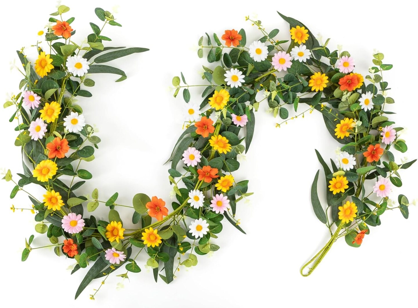 Spring Dasiy Garland with Eucalyptus Wildflower