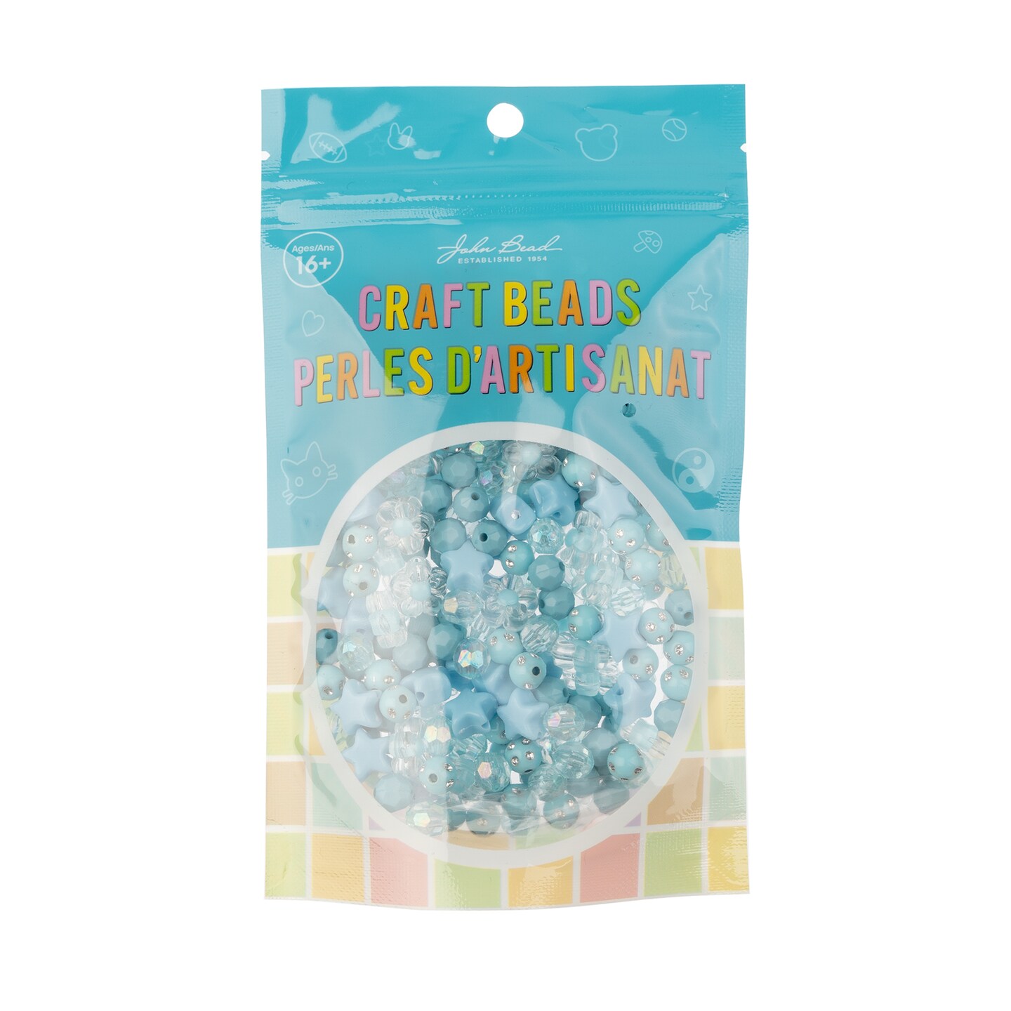 John Bead 8mm Star Mix Plastic Craft Beads, 260ct.
