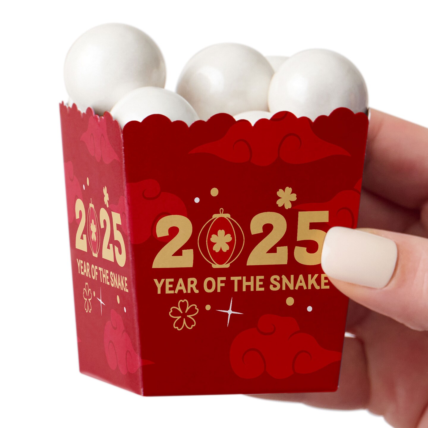 Big Dot of Happiness Lunar New Year - Party Mini Favor Boxes - 2025 Year of the Snake Treat Candy Boxes - Set of 12